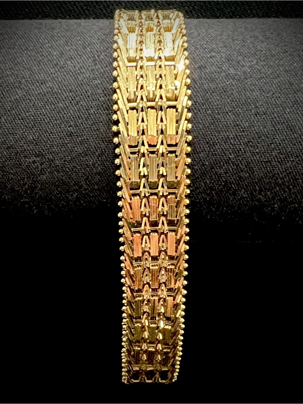 14K Imperial Gold Vintage 8in 13mm wide 26g Mirror-Bar Link bracelet Women/Men - Picture 5 of 13